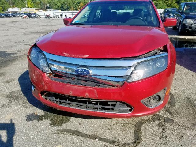 3FAHP0JA8AR296043 - 2010 FORD FUSION SEL RED photo 9