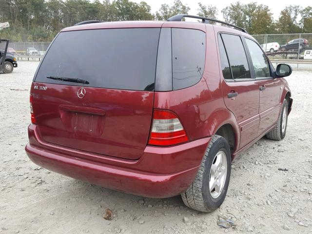 4JGAB54EXYA201536 - 2000 MERCEDES-BENZ ML 320 RED photo 4