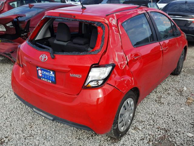 VNKKTUD34FA039101 - 2015 TOYOTA YARIS RED photo 4