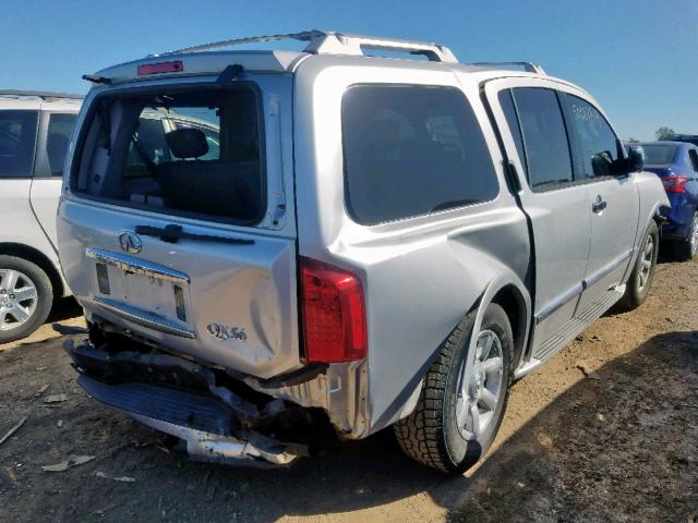 5N3AA08C04N810532 - 2004 INFINITI QX56 SILVER photo 4