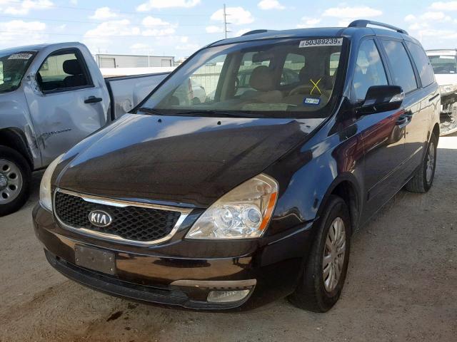 KNDMG4C71E6543584 - 2014 KIA SEDONA LX BLACK photo 2