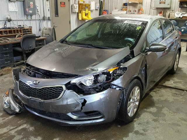 KNAFX4A82E5202508 - 2014 KIA FORTE EX GRAY photo 2