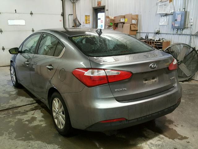 KNAFX4A82E5202508 - 2014 KIA FORTE EX GRAY photo 3