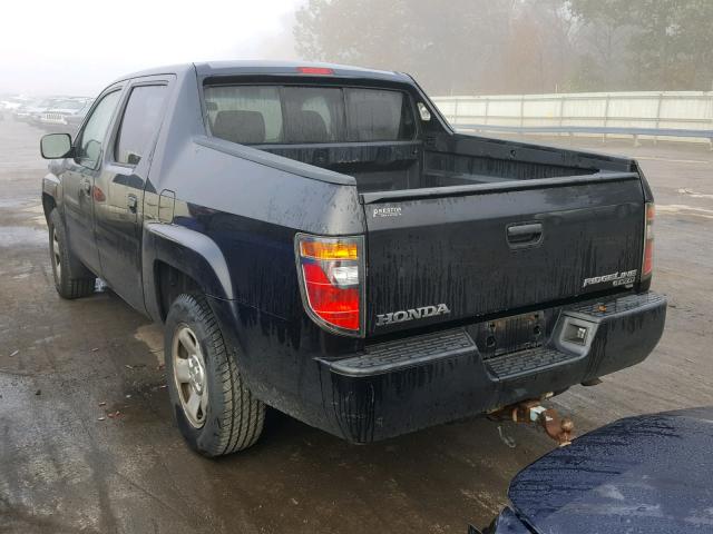 2HJYK16298H539652 - 2008 HONDA RIDGELINE BLACK photo 3