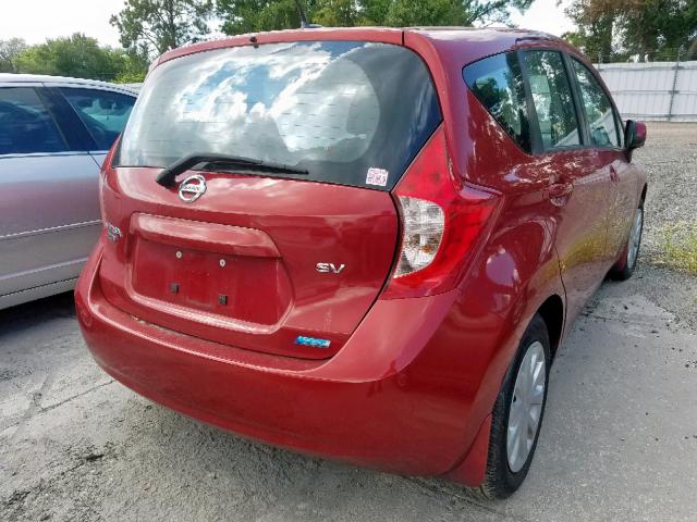 3N1CE2CP7EL384228 - 2014 NISSAN VERSA NOTE RED photo 4