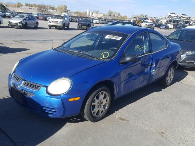 1B3ES56C75D148873 - 2005 DODGE NEON SXT BLUE photo 2