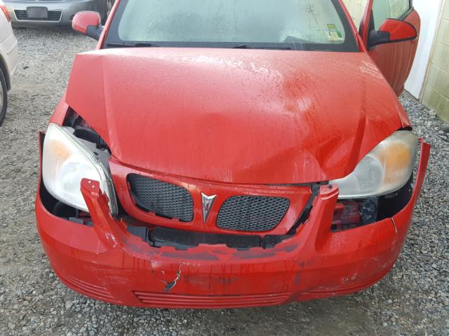 1G2AS18H597104099 - 2009 PONTIAC G5 RED photo 7