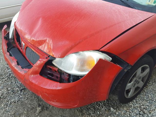1G2AS18H597104099 - 2009 PONTIAC G5 RED photo 9