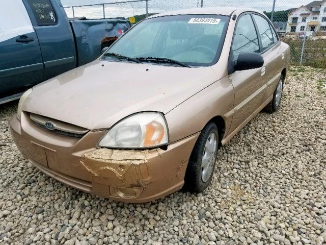 KNADC125656365680 - 2005 KIA RIO GOLD photo 2