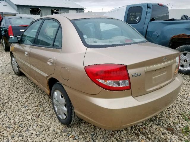 KNADC125656365680 - 2005 KIA RIO GOLD photo 3