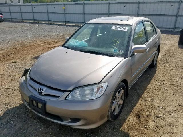 2HGES26855H530431 - 2005 HONDA CIVIC EX TAN photo 2