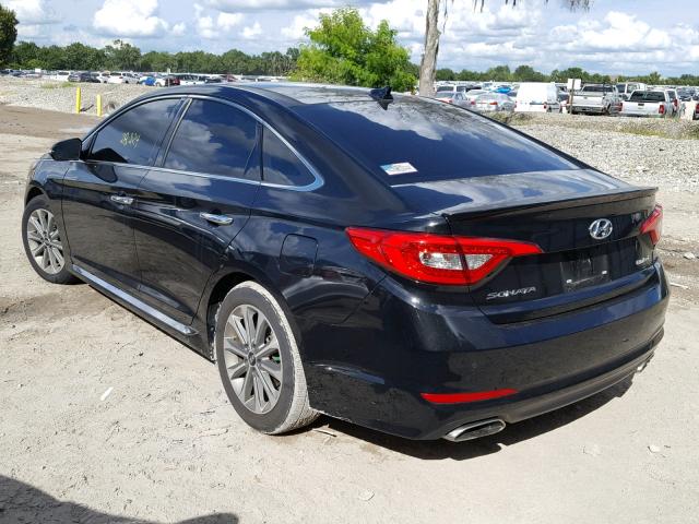 5NPE34AF8GH309185 - 2016 HYUNDAI SONATA SPO BLACK photo 3