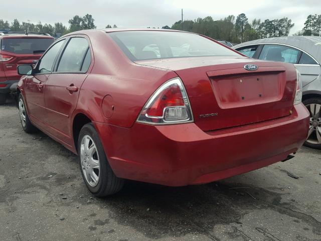 3FAFP06Z96R216956 - 2006 FORD FUSION S BURGUNDY photo 3