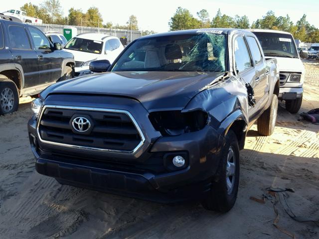 5TFAX5GN5HX096774 - 2017 TOYOTA TACOMA DOU GRAY photo 2