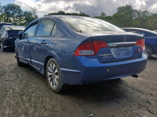 2HGFA16959H356411 - 2009 HONDA CIVIC EXL 蓝色 照片 3