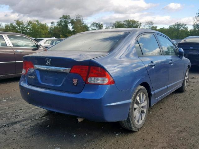 2HGFA16959H356411 - 2009 HONDA CIVIC EXL 蓝色 照片 4
