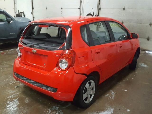 KL1TD6DE2AB102102 - 2010 CHEVROLET AVEO LS RED photo 4