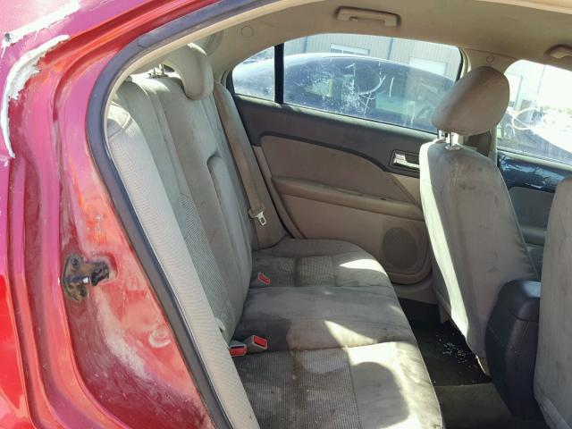 3FAHP0GA2BR279506 - 2011 FORD FUSION S RED photo 6