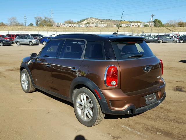 WMWZC5C55DWM15625 - 2013 MINI COOPER S C BROWN photo 3