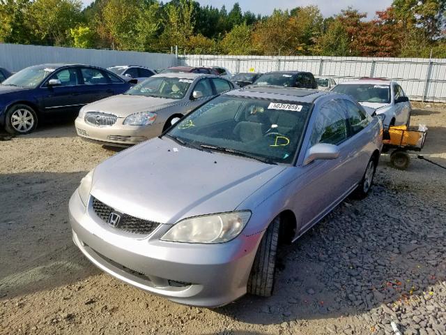 1HGEM22955L063510 - 2005 HONDA CIVIC EX SILVER photo 2