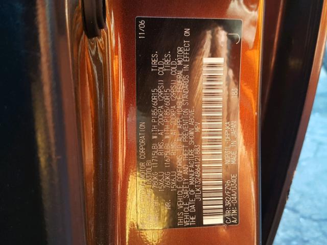 JTLKT324864121883 - 2006 TOYOTA SCION XB Қоңыр фото 10