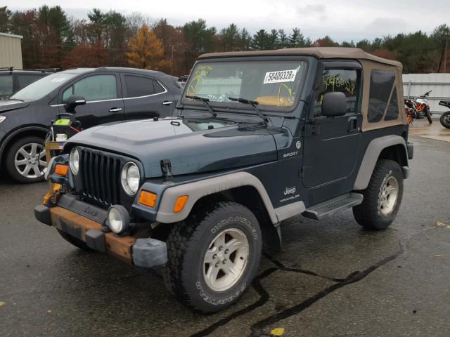 1J4FA49S45P366930 - 2005 JEEP WRANGLER / GREEN photo 2