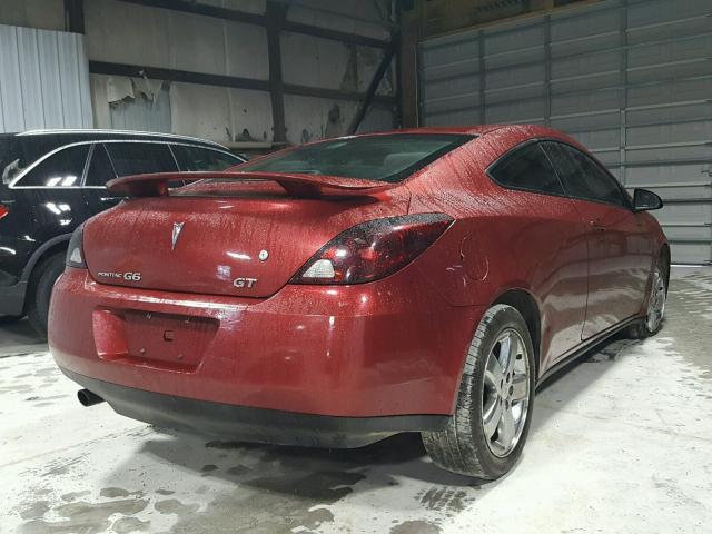 1G2ZH17N384159790 - 2008 PONTIAC G6 GT RED photo 4