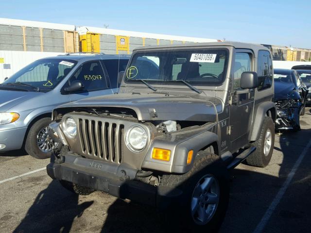 1J4FA39SX4P776785 - 2004 JEEP WRANGLER X GRAY photo 2