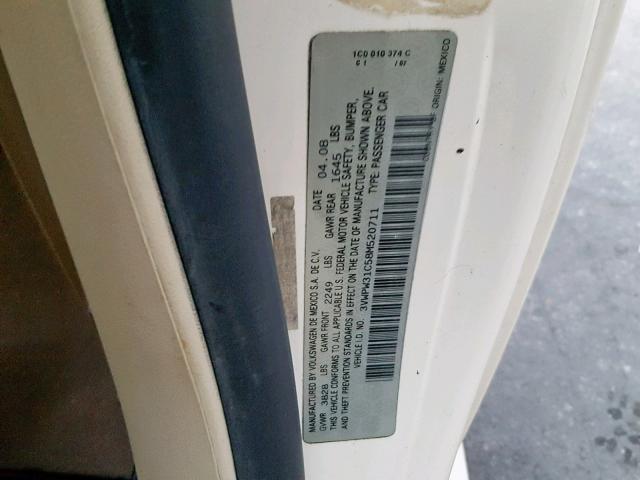 3VWPW31C58M520711 - 2008 VOLKSWAGEN NEW BEETLE ბეჟი ფოტო 10