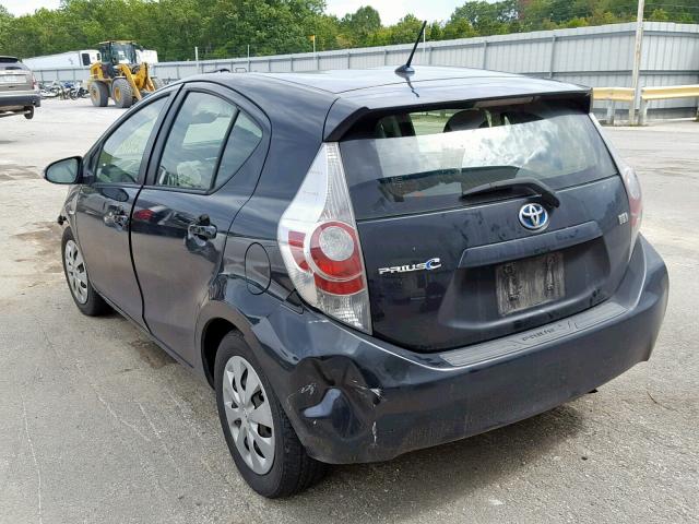 JTDKDTB3XC1513714 - 2012 TOYOTA PRIUS C BLACK photo 3