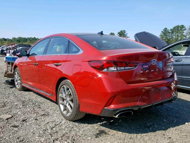 5NPE34AB2KH753278 - 2019 HYUNDAI SONATA LIM RED photo 3