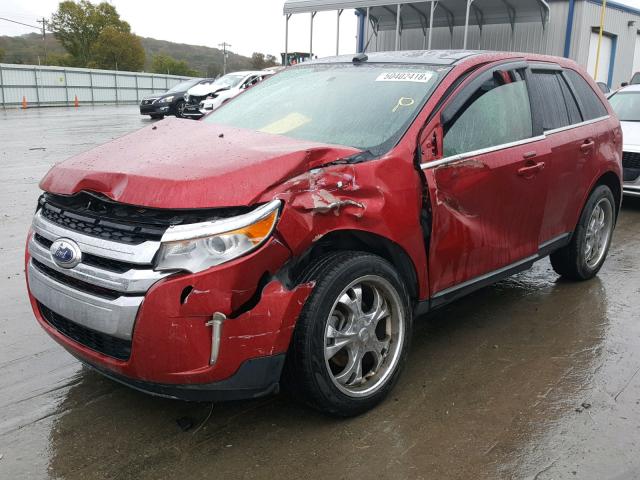 2FMDK3KC3BBB13460 - 2011 FORD EDGE LIMIT RED photo 2