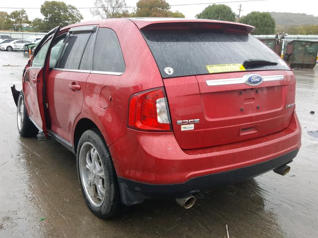 2FMDK3KC3BBB13460 - 2011 FORD EDGE LIMIT RED photo 3