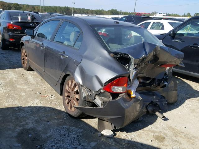 2HGFA16959H338734 - 2009 HONDA CIVIC EXL ნაცრისფერი ფოტო 3
