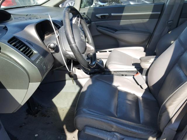 2HGFA16959H338734 - 2009 HONDA CIVIC EXL ნაცრისფერი ფოტო 5