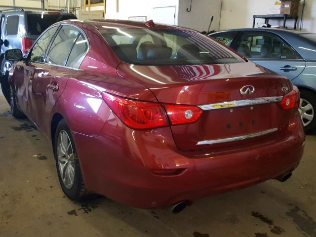 JN1CV7AP7GM202696 - 2016 INFINITI Q50 BASE RED photo 3