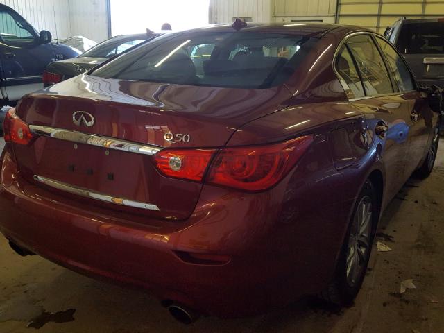 JN1CV7AP7GM202696 - 2016 INFINITI Q50 BASE RED photo 4