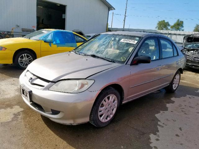 2HGES16564H615938 - 2004 HONDA CIVIC LX GRAY photo 2