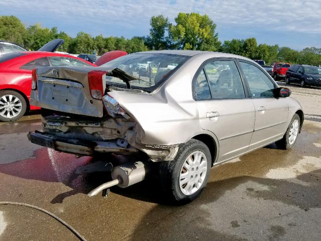 2HGES16564H615938 - 2004 HONDA CIVIC LX GRAY photo 4