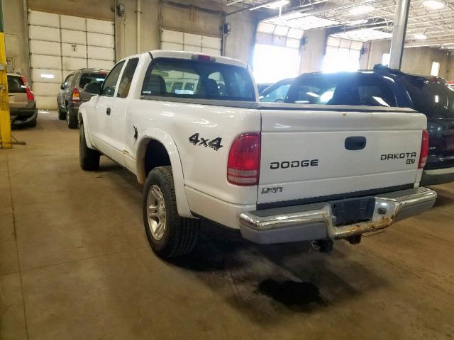 1D7HG42K14S616715 - 2004 DODGE DAKOTA SLT WHITE photo 3