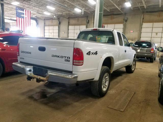 1D7HG42K14S616715 - 2004 DODGE DAKOTA SLT WHITE photo 4