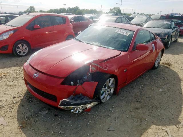 JN1AZ34D43T107387 - 2003 NISSAN 350Z COUPE RED photo 2