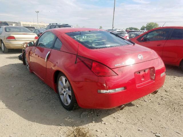 JN1AZ34D43T107387 - 2003 NISSAN 350Z COUPE RED photo 3