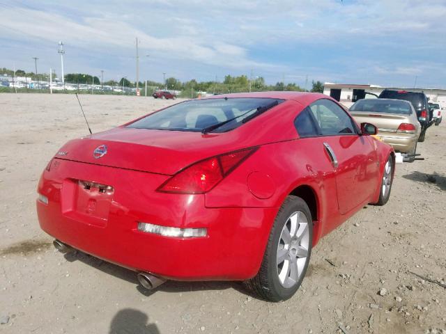 JN1AZ34D43T107387 - 2003 NISSAN 350Z COUPE RED photo 4