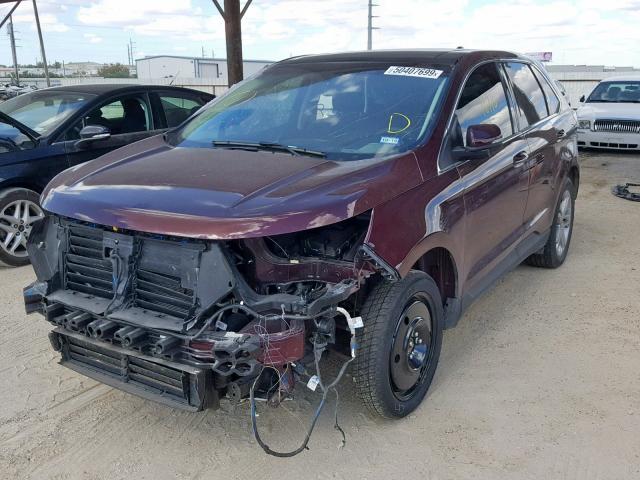 2FMPK4K96HBB46498 - 2017 FORD EDGE TITAN MAROON photo 2