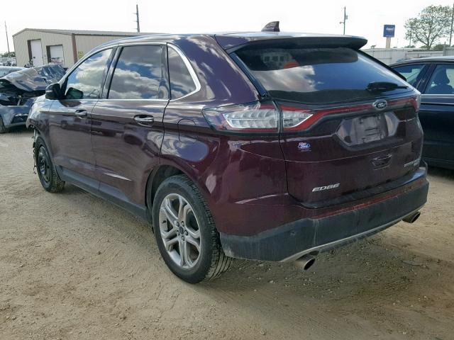 2FMPK4K96HBB46498 - 2017 FORD EDGE TITAN MAROON photo 3