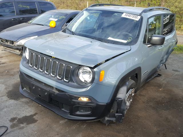 ZACCJBAB0JPJ22033 - 2018 JEEP RENEGADE S GRAY photo 2