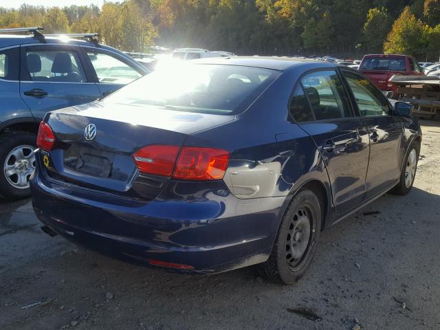 3VW2K7AJ4CM398475 - 2012 VOLKSWAGEN JETTA BASE Կապույտ լուսանկար 4