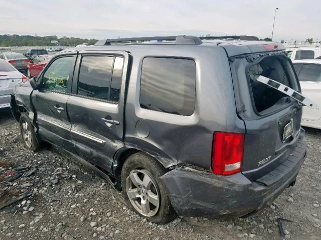 5FNYF4H77BB029137 - 2011 HONDA PILOT EXLN GRAY photo 3