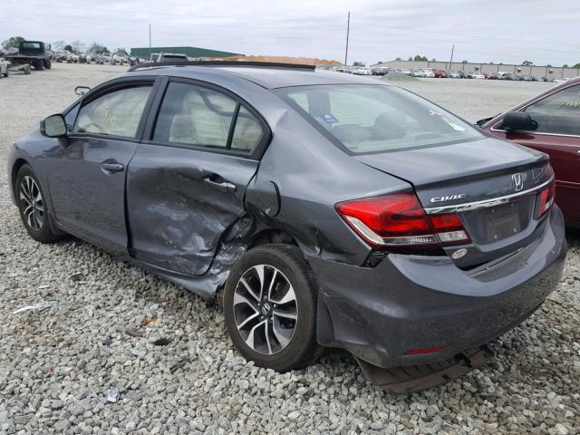 19XFB2F9XDE200354 - 2013 HONDA CIVIC EXL GRAY photo 3